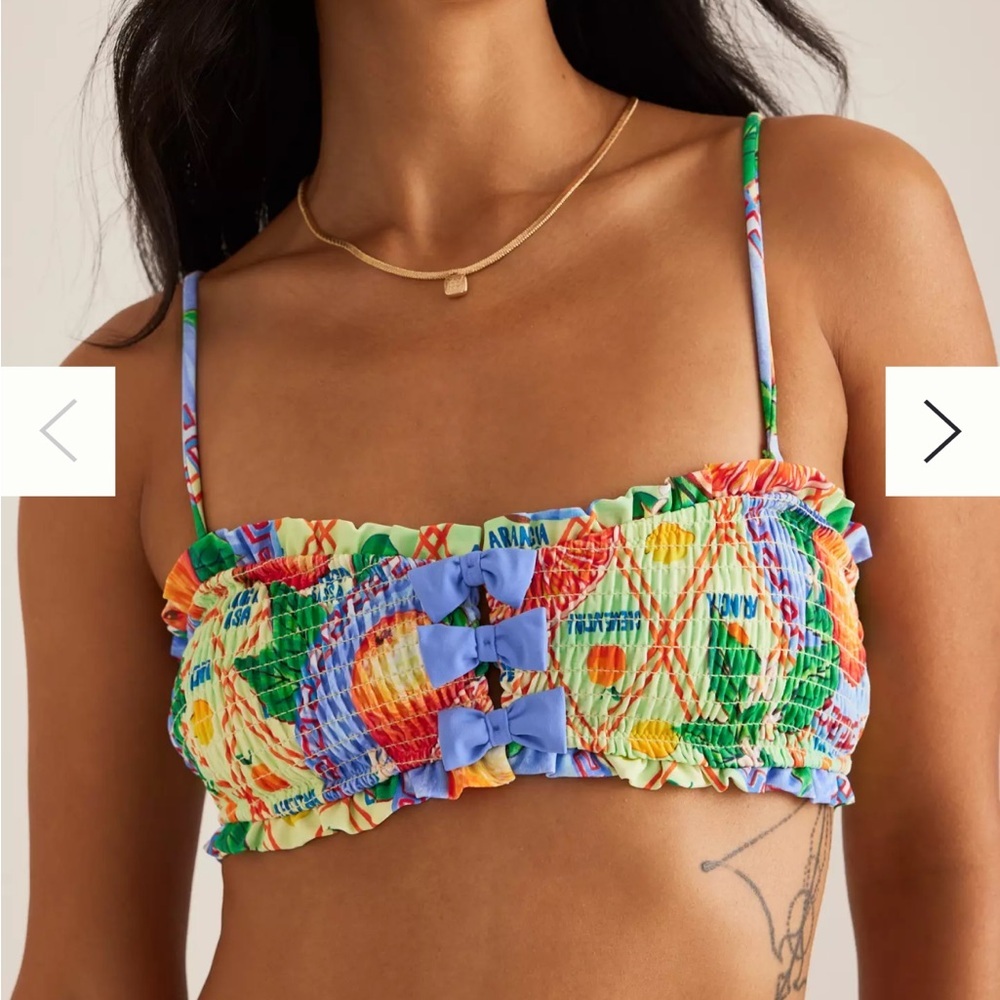 Colorful Ruffled Bikini Top